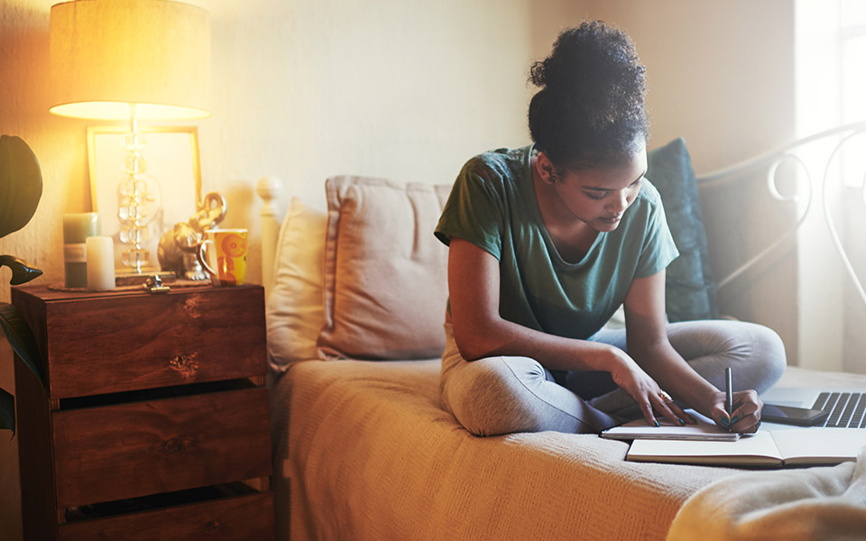 Girl studying